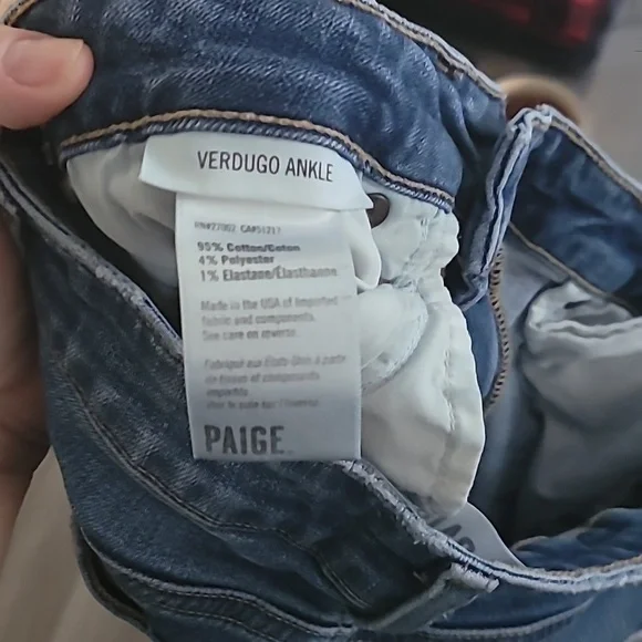 PAIGE Denim Jeans Size 26 Verdugo Ankle Distressed Hem - Picture 6 of 6